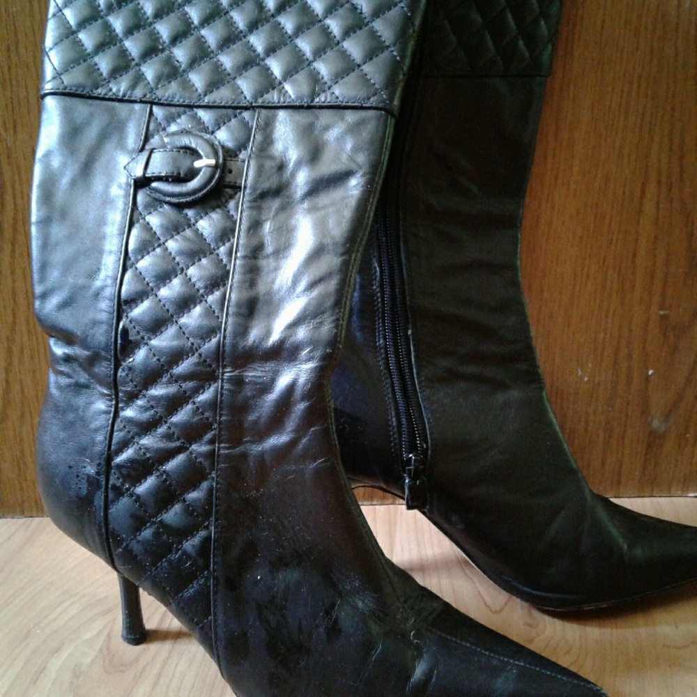 Black Leather Boots 7W